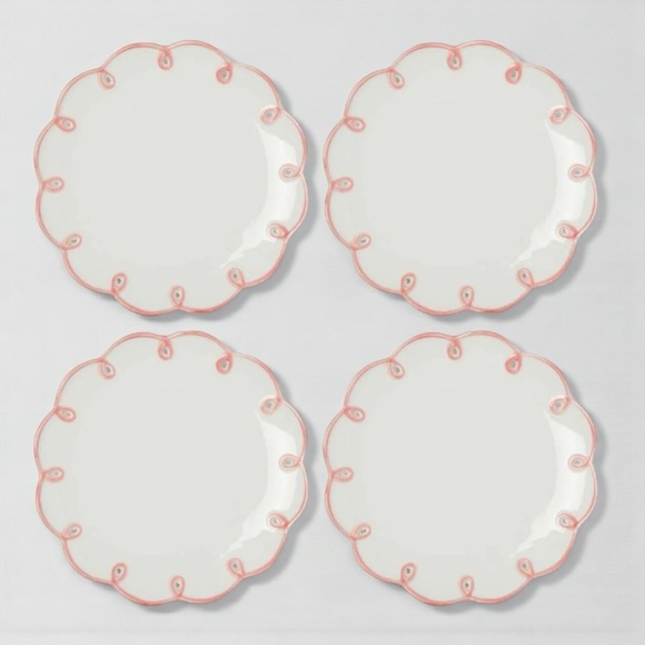 Anthropologie Pink Scalloped Plates – Set of 4NWOT